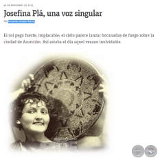 JOSEFINA PLÁ, UNA VOZ SINGULAR - Por ARMANDO ALMADA-ROCHE - Domingo, 06 de Noviembre de 2011